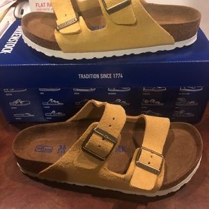 Birkenstock Arizona Ochre suede asst new